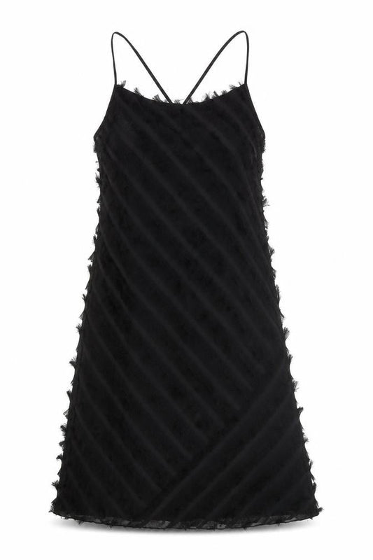 Great Plains Women’s Black Slip Dress Size S Midi Sleeveless Fringe