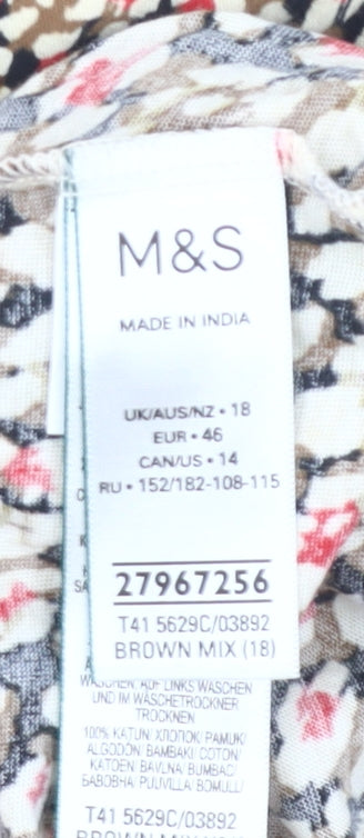Marks and Spencer Women’s Multicoloured Cotton Blouse Size 18