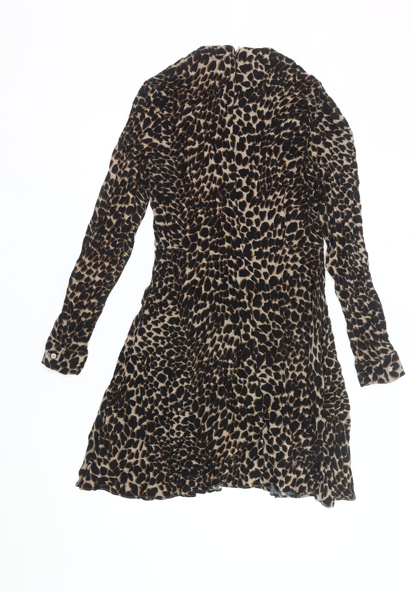 Warehouse Women’s Brown Leopard Print A-Line Dress Size 10