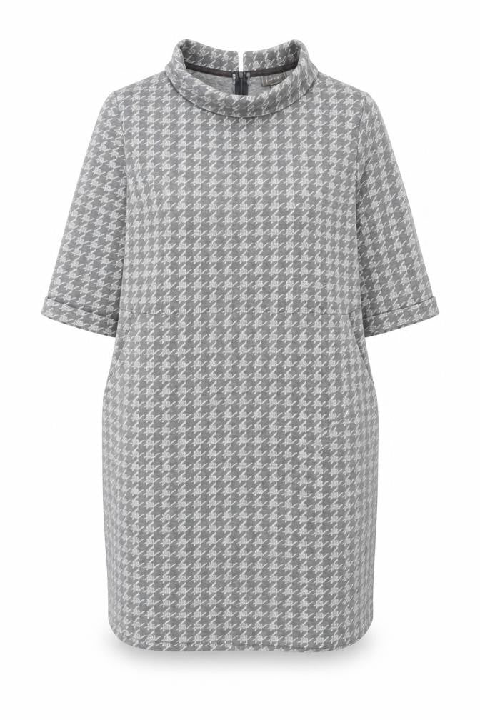 First Avenue Women’s Grey Houndstooth Shift Dress Size 16