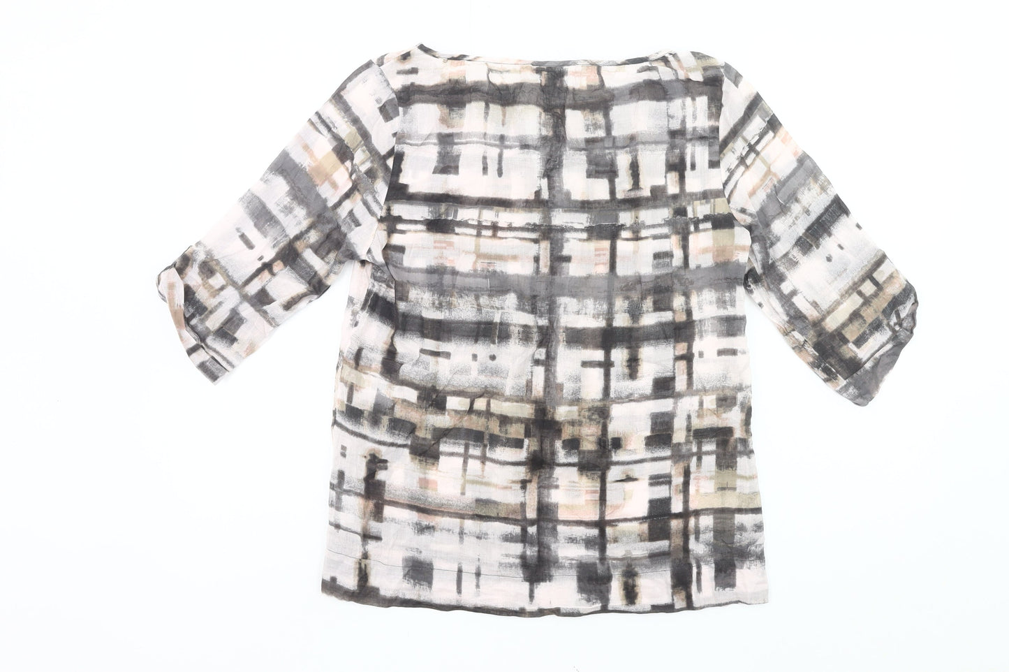 Sandwich Women’s Multicoloured Tunic Blouse M 3/4 Sleeve Cotton Silk