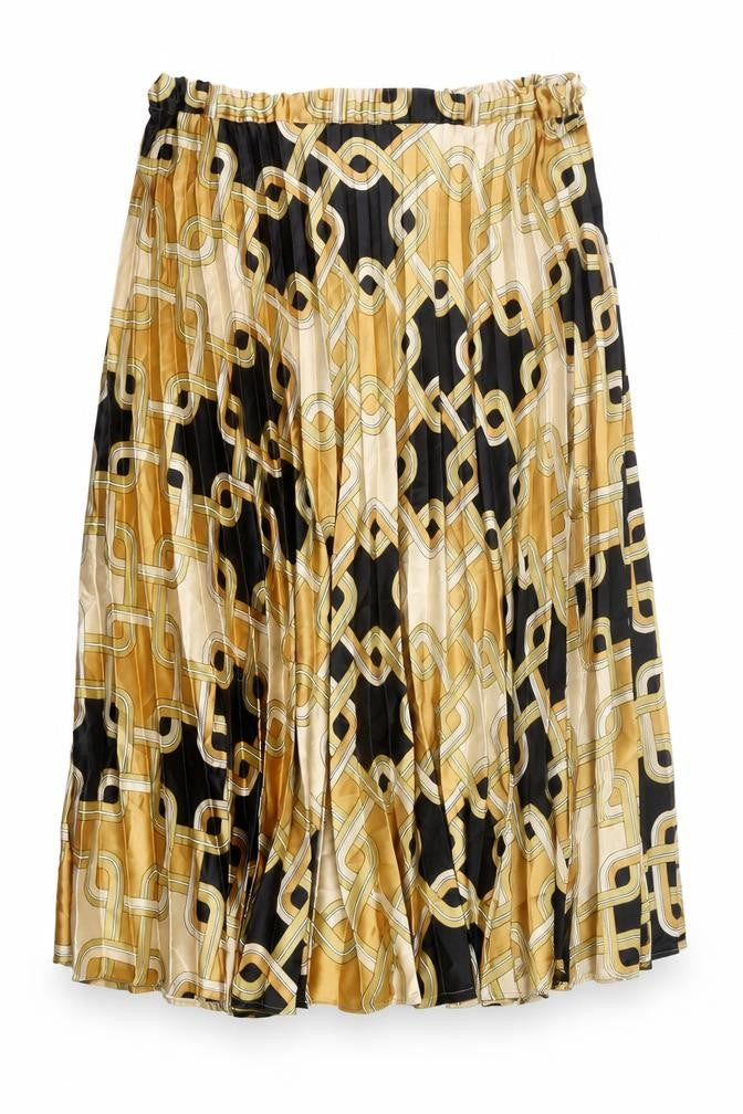 H&M Women’s Multicoloured Geometric Pleated Midi Skirt XL