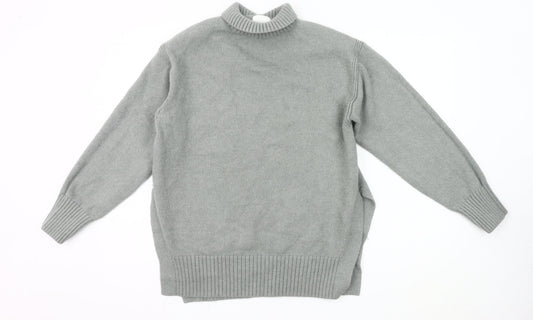 H&M Women’s Grey Mock Neck Pullover Jumper Size S Wool Blend