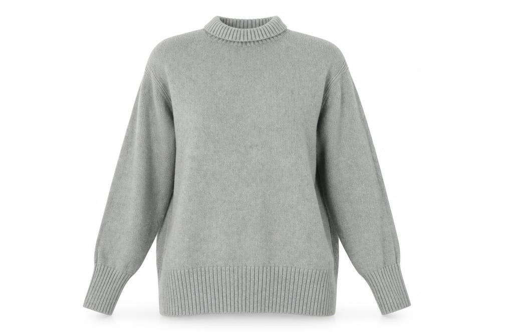 H&M Women’s Grey Mock Neck Pullover Jumper Size S Wool Blend