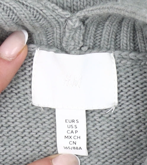 H&M Women’s Grey Mock Neck Pullover Jumper Size S Wool Blend