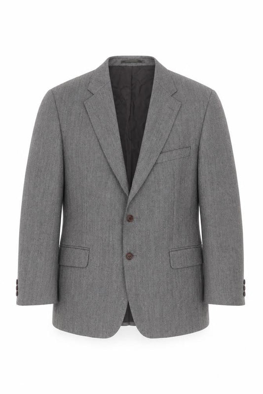 Magee Men's Grey Wool Herringbone Blazer Jacket 44R Classic Fit
