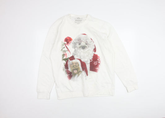 American Rag Men’s White Christmas Dog Print Sweatshirt L