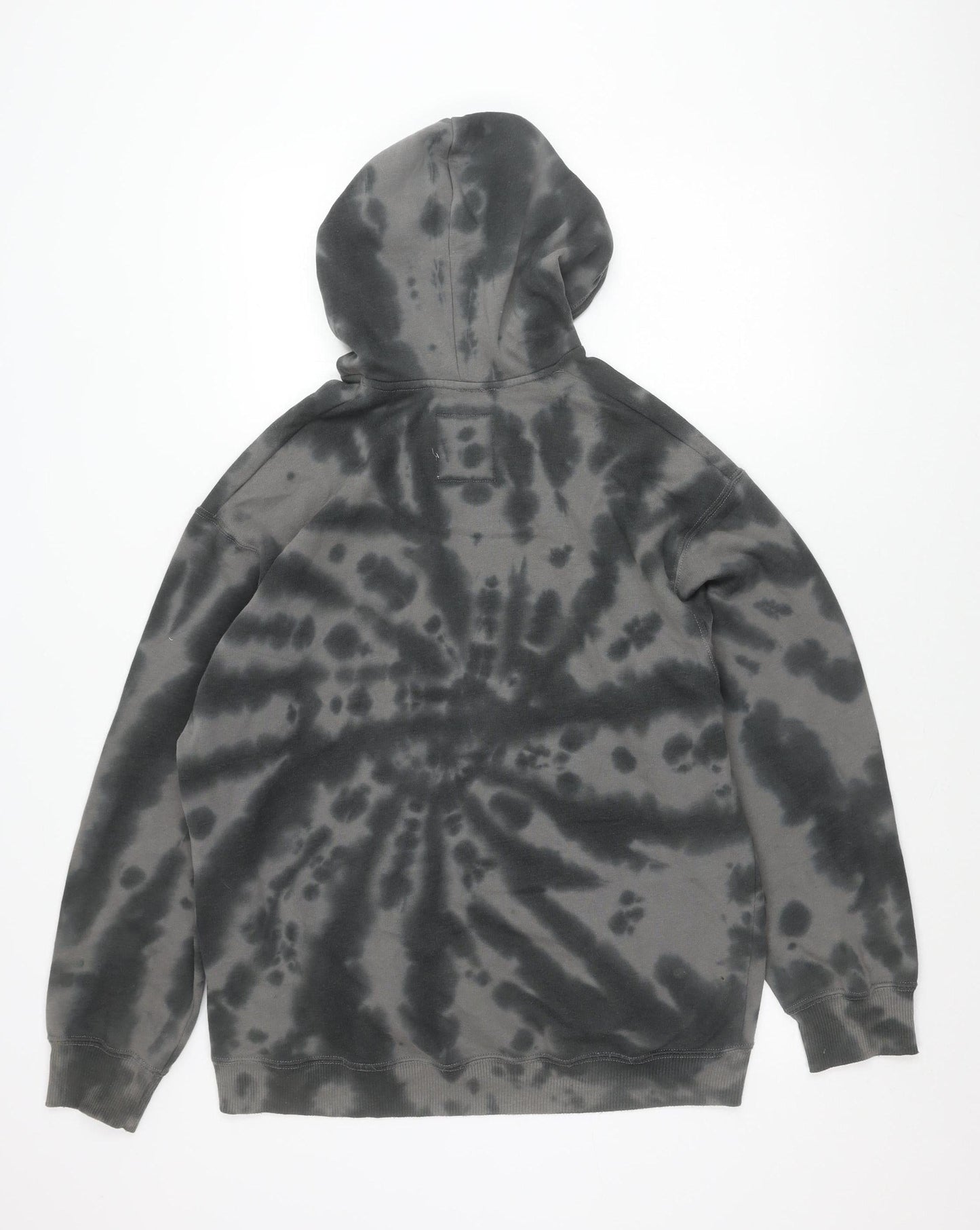 Hollister Unisex Grey Tie Dye Pullover Hoodie S Kindness Graphic