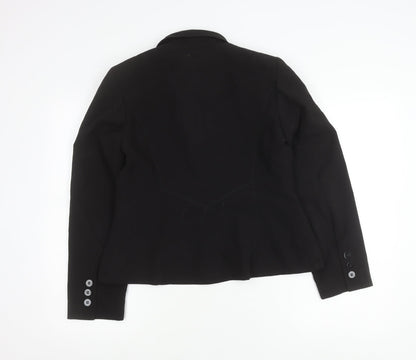 Next Women Black Size 12 Tailored Single-Breasted Suit Jacket