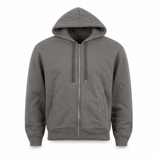 H&M Women Grey Size 12 Hooded Zip Basic Jacket with Pockets