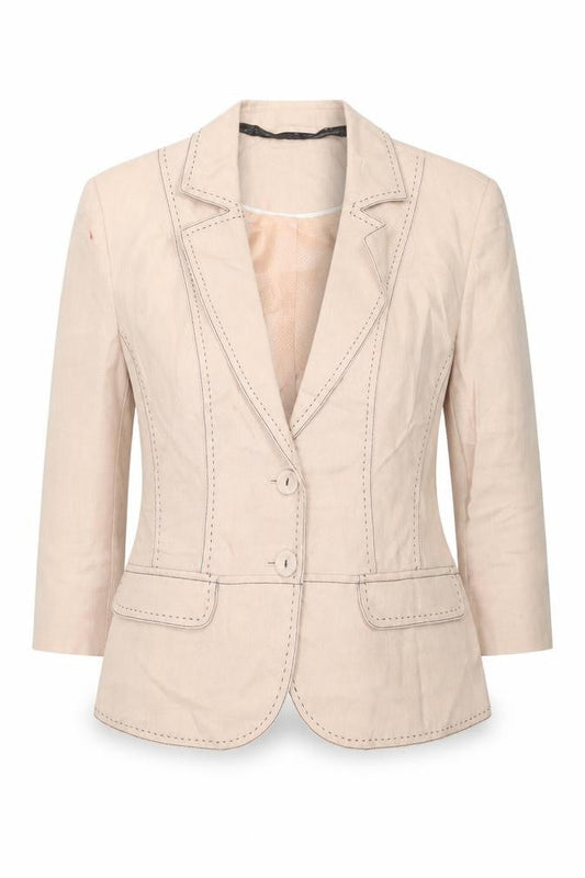 Next Women Beige Size 10 Tailored Suit Jacket Blazer Ramie