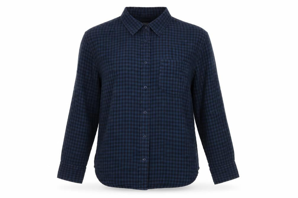 J.Crew Women’s Blue Check Button-Up Shirt Size M Long Sleeve Cotton Blend