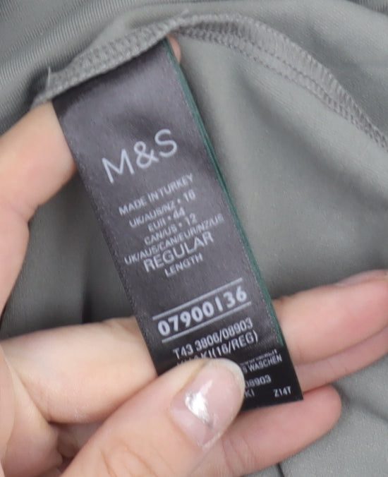Marks and Spencer Womens Grey Size 16 Mock Neck Sleeveless Tank Top