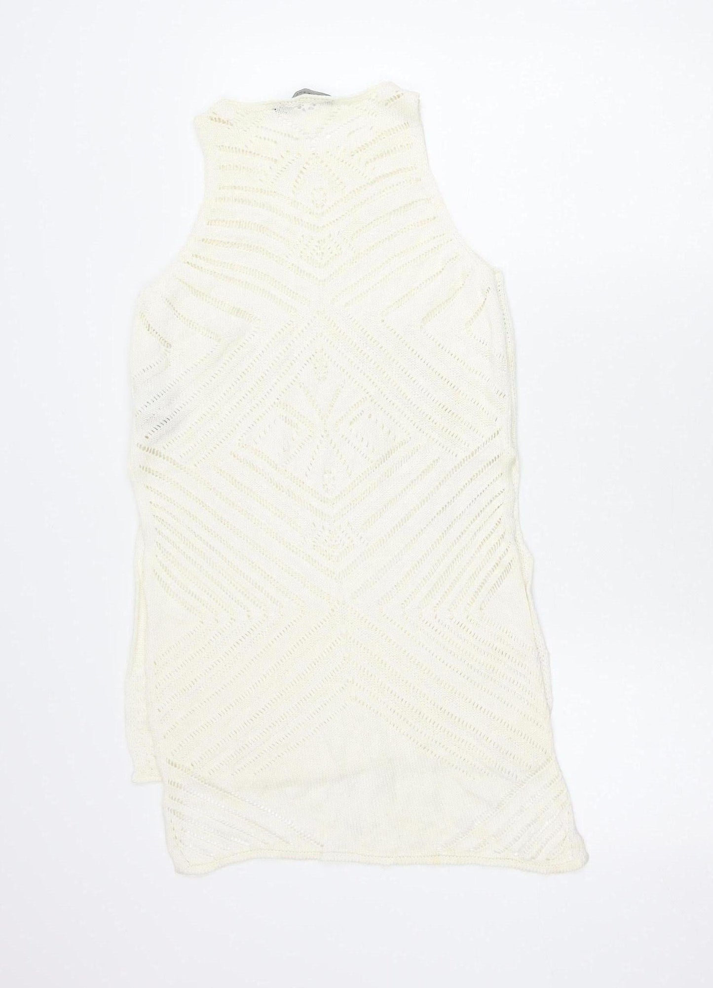 New Look Women’s Ivory Jumper Mini Dress Size 8 Knit Boho