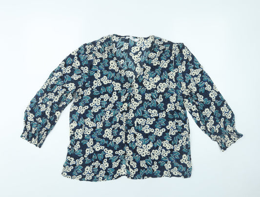 Finery Women’s Multicoloured Floral Blouse UK 16 Viscose Top
