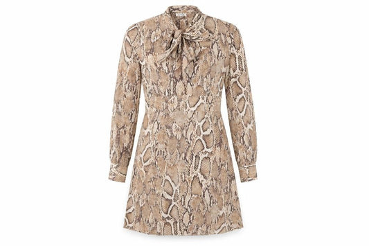River Island Women’s Brown Snake Print Mini Shift Dress UK 10