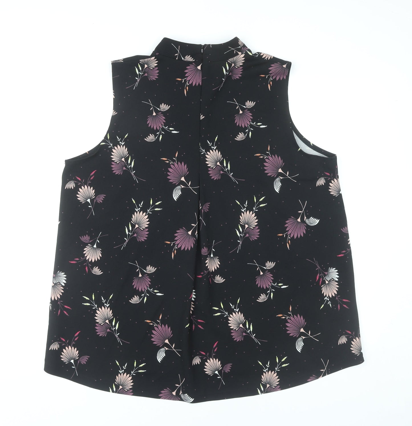 Next Womens Black Floral Sleeveless High Neck Blouse UK 20