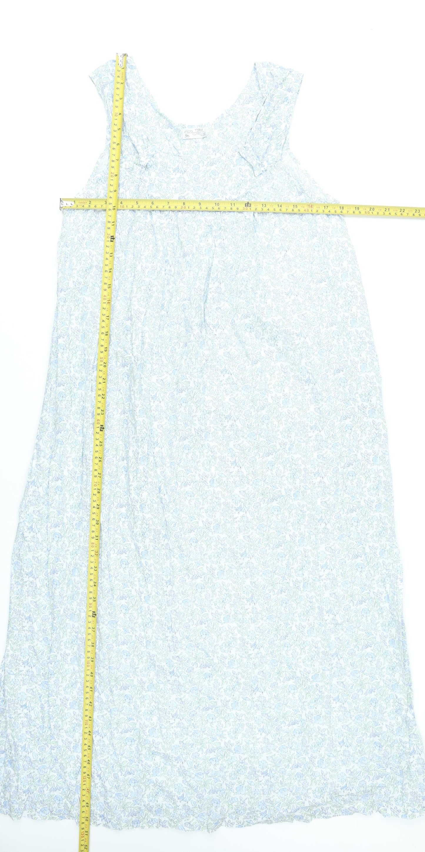 David Nieper Womens Yellow Floral Cotton Shift Dress L Sleeveless Summer