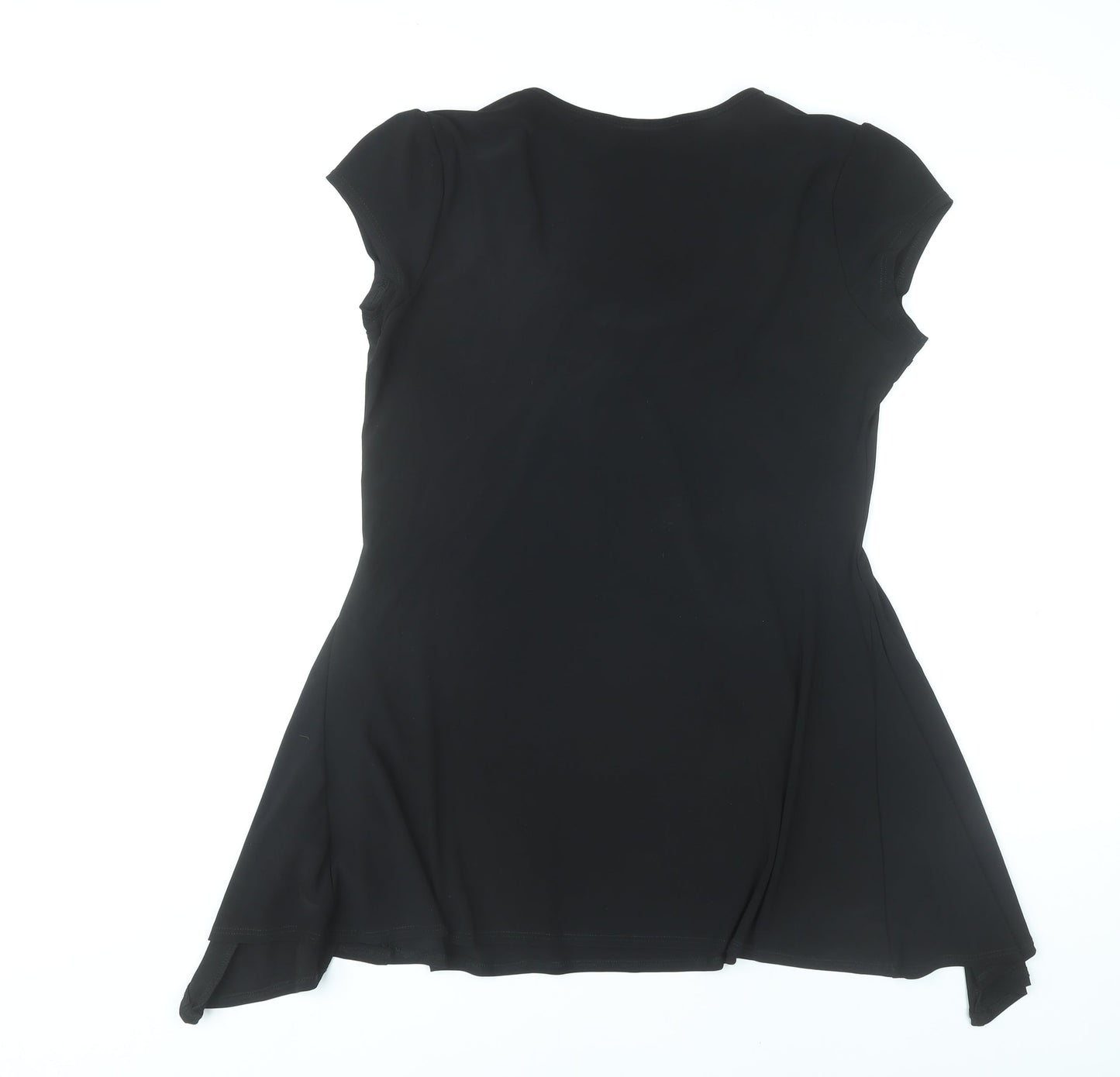 Wallis Women Black M Trapeze Swing Dress Beaded Scoop Neck Party