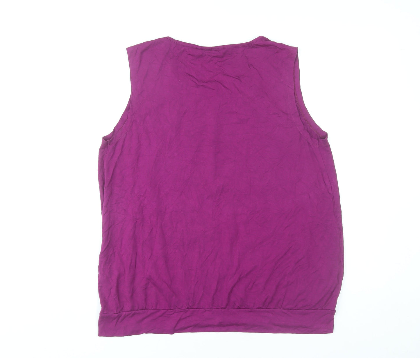 JoJo Maman Bébé Women’s Purple Tank Top Sleeveless L Viscose Blend