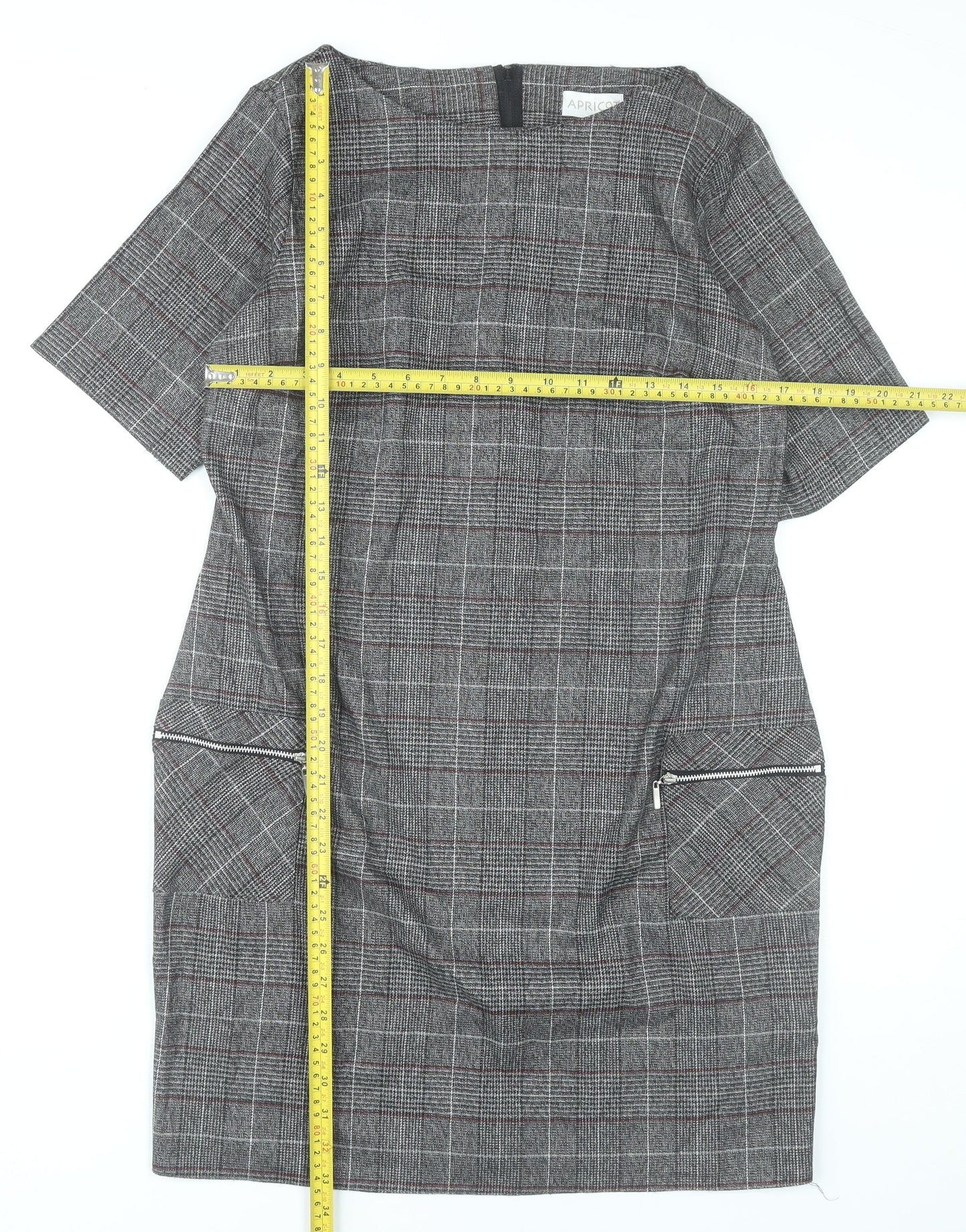 Apricot Women’s Grey Check Shift Dress UK 12 Workwear Business