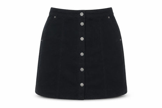 Abercrombie & Fitch Womens Black Mini Skirt XS High Rise Button Front