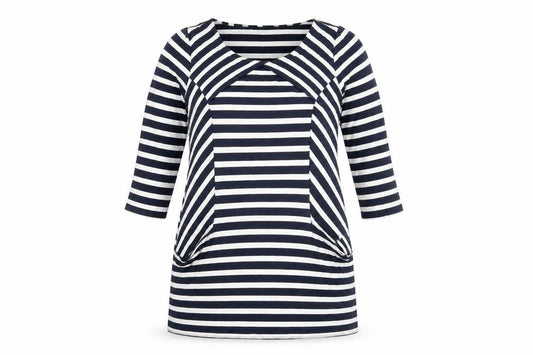 Wallis Women’s Blue White Striped Shift Dress Size 8 Stretch Jersey