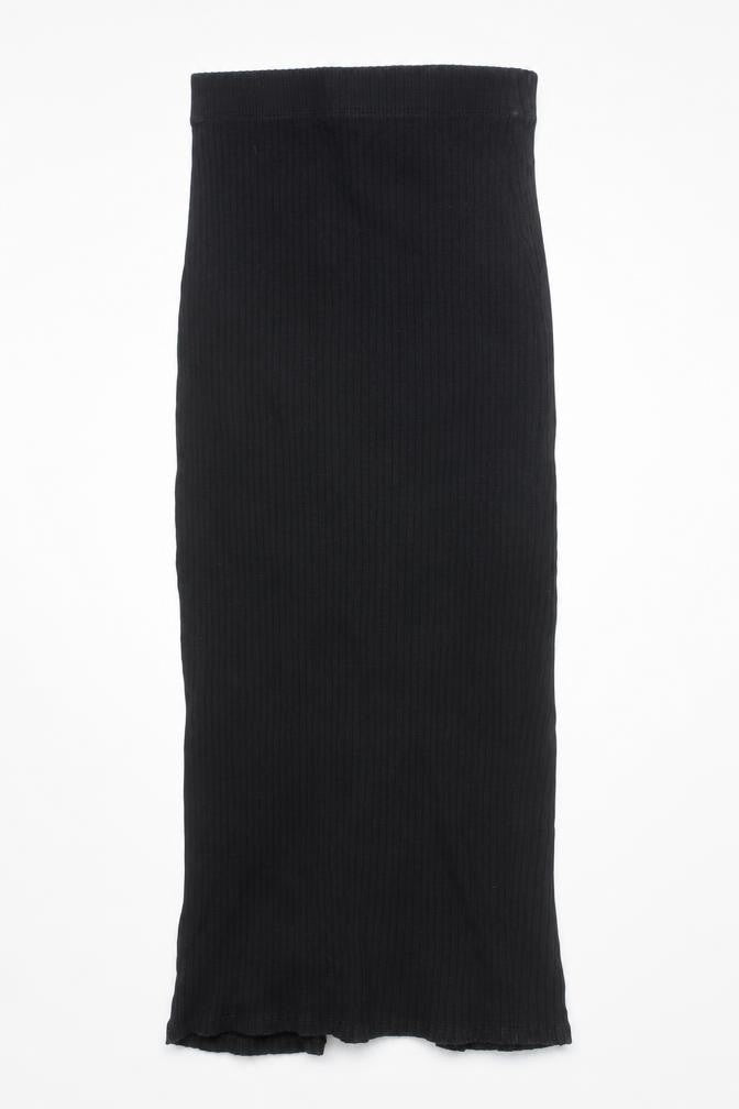 Zara Women Black Midi Pencil Skirt Size S High Rise Stretch