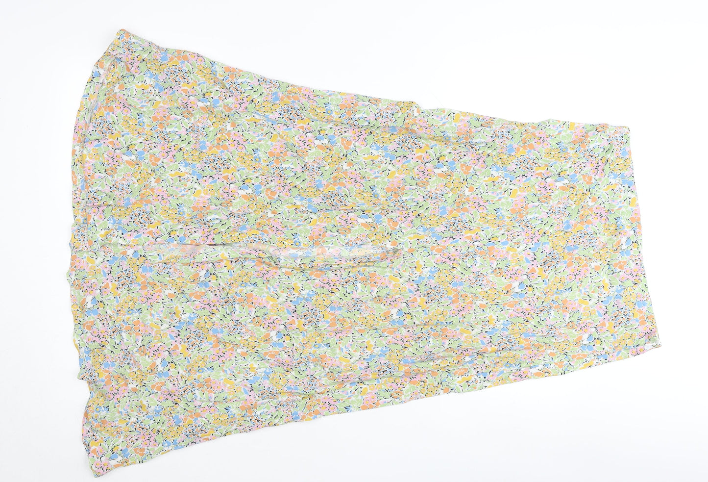 Zara Womens Multicoloured Floral A-Line Midi Skirt Size 12