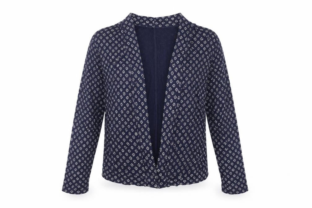 FatFace Women’s Blue Floral Knit Long Sleeve Open Cardigan Size 10