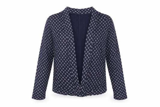FatFace Women’s Blue Floral Knit Long Sleeve Open Cardigan Size 10
