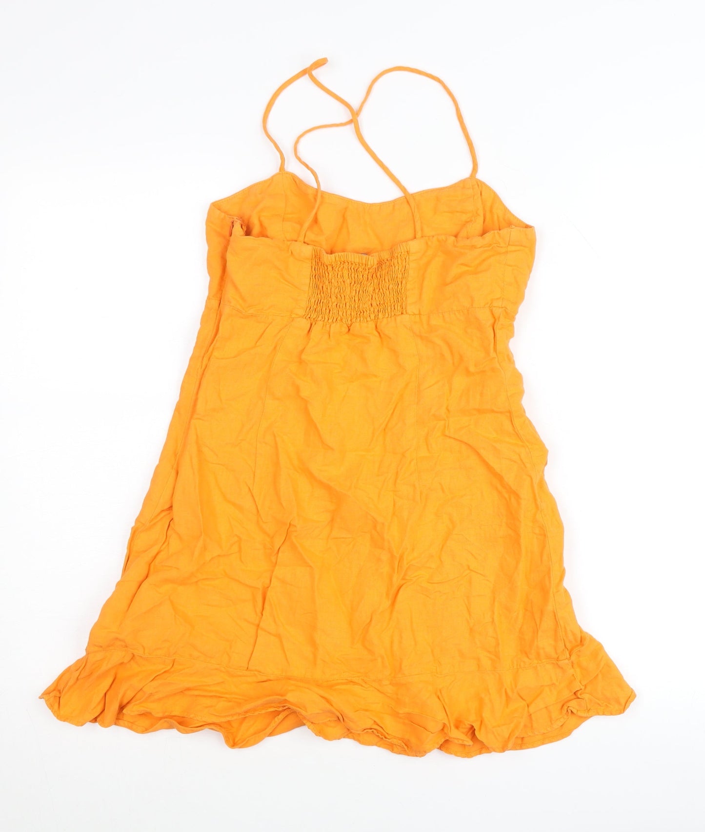 Zara Women’s Orange Cotton Slip Dress Size 12 Summer Casual