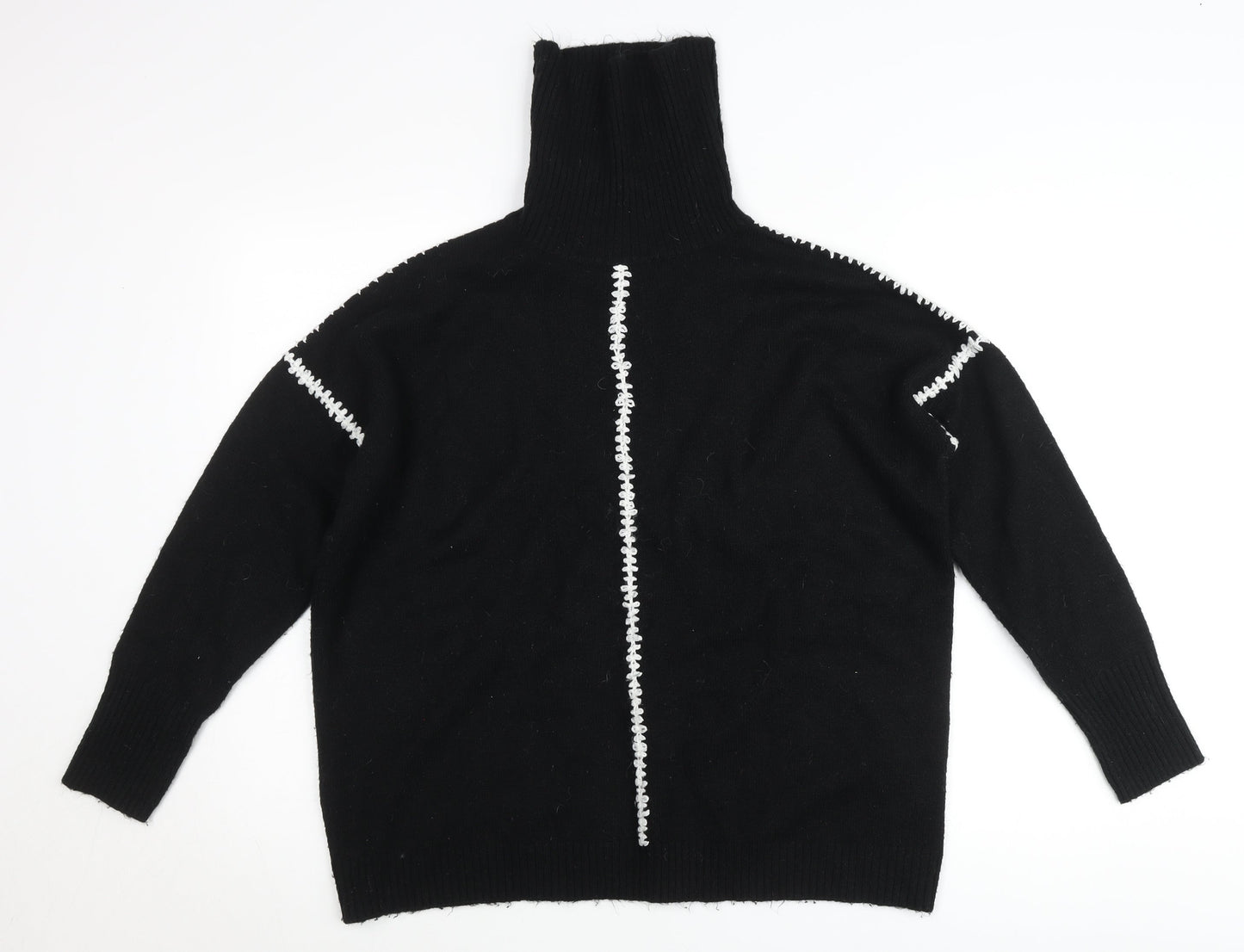 Wallis Women’s Black Roll Neck Knit Jumper Size M Long Sleeve