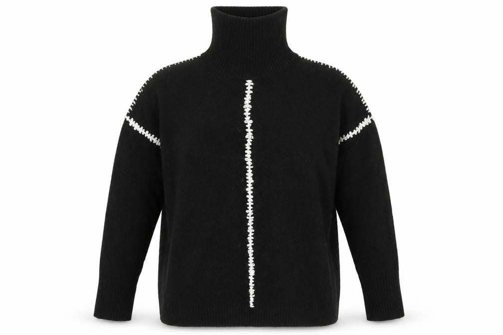 Wallis Women’s Black Roll Neck Knit Jumper Size M Long Sleeve