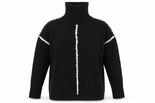 Wallis Women’s Black Roll Neck Knit Jumper Size M Long Sleeve