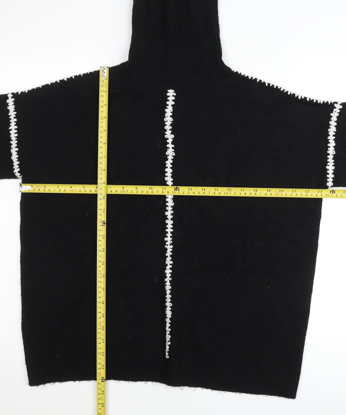 Wallis Women’s Black Roll Neck Knit Jumper Size M Long Sleeve