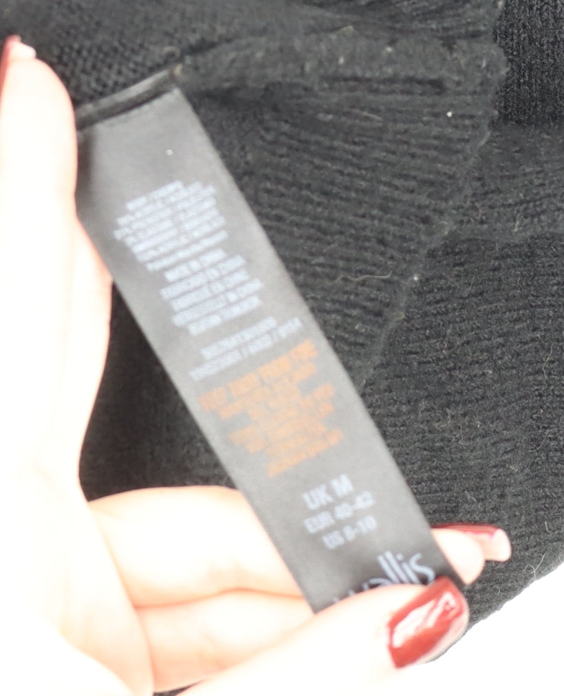 Wallis Women’s Black Roll Neck Knit Jumper Size M Long Sleeve