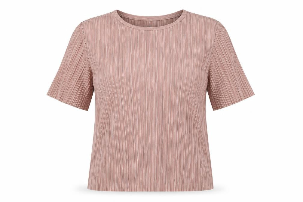 Front view of Atmosphere Women Pink, size 10, Short Sleeve Velour T-Shirt