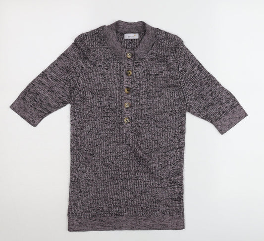 Marks and Spencer Per Una Women Purple Knit Button-Up Top Size 10