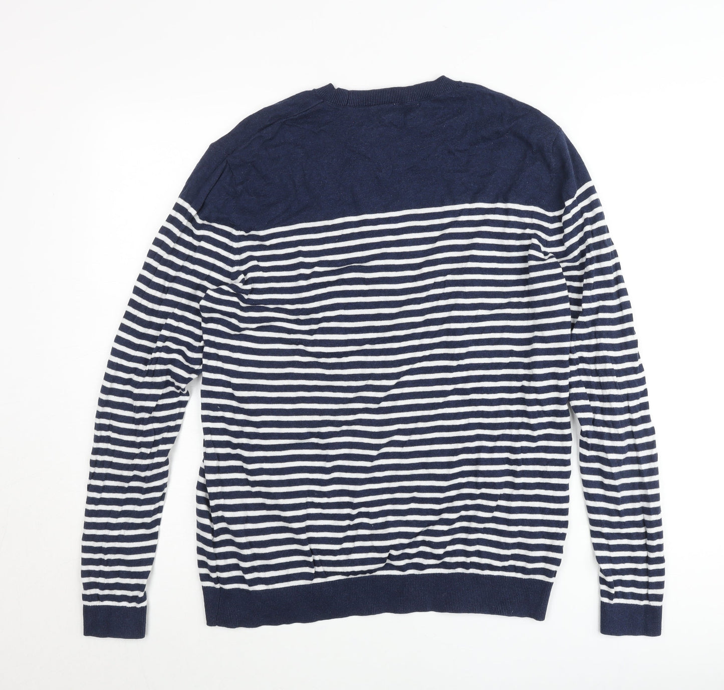 ASOS Women’s Blue Striped Crew Neck Cotton Jumper Size L
