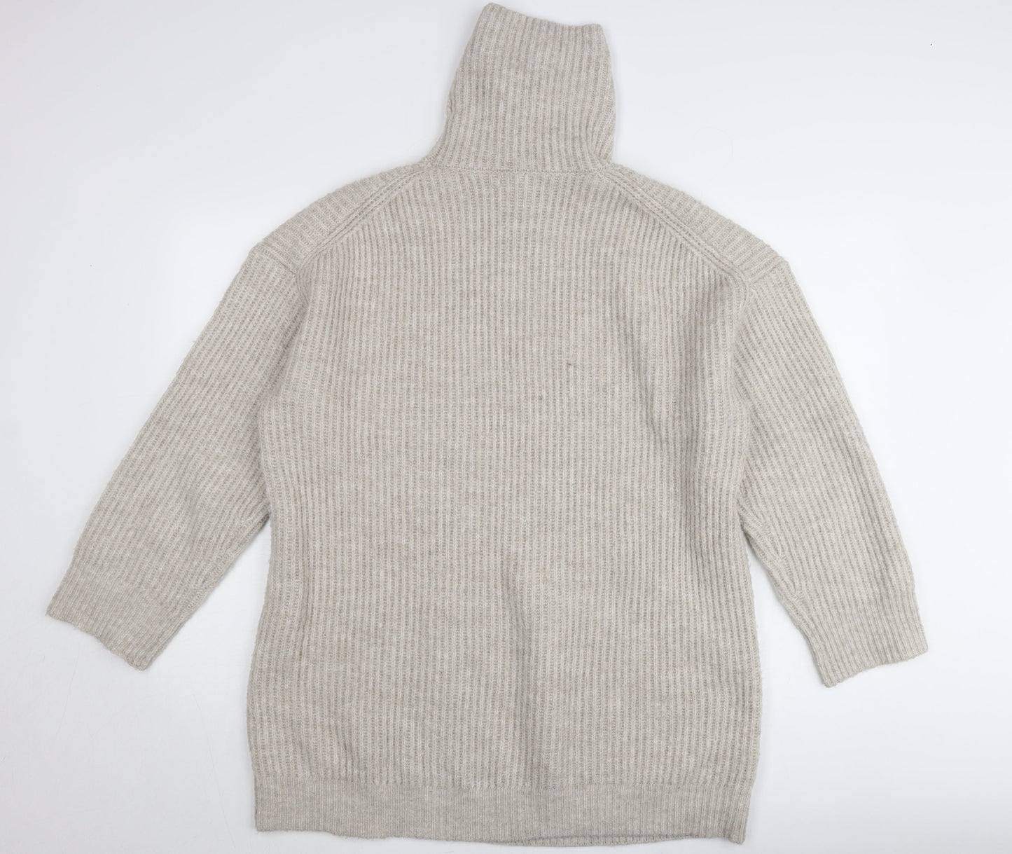 MNG Women’s Beige Roll Neck Long Sleeve Pullover Jumper L
