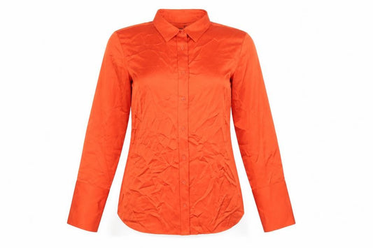 Marks and Spencer Womens Orange Size 6 Button-Up Long Sleeve Shirt