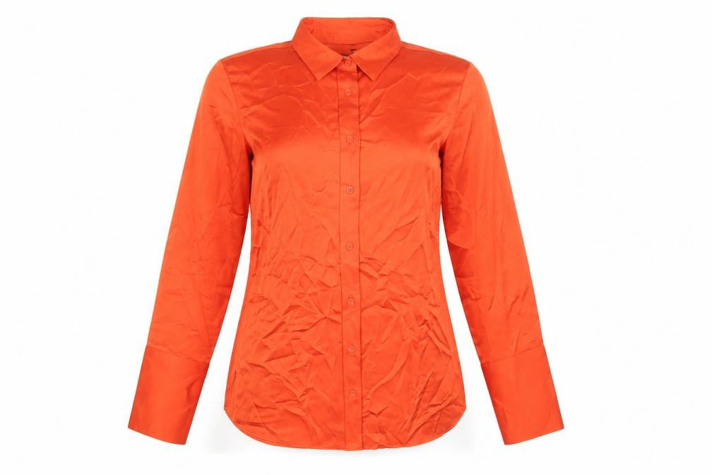 Marks & Spencer Womens Orange Size 6 Button-Up Long Sleeve Shirt