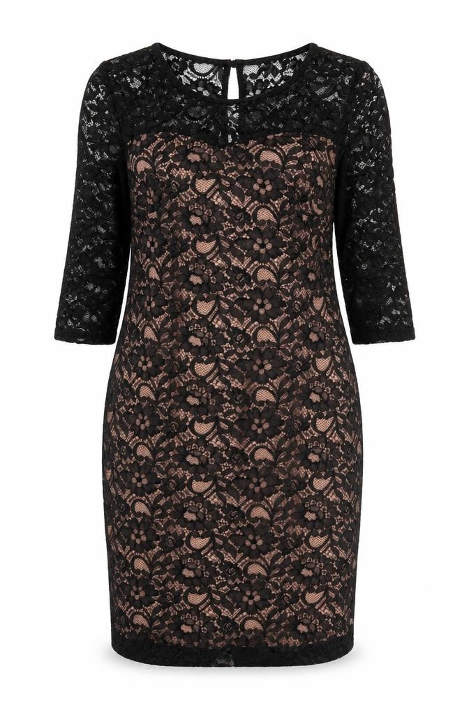 Dorothy Perkins Women's Black Lace Bodycon Dress Size 18