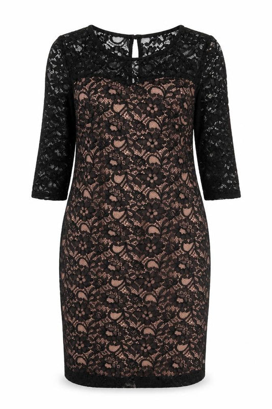 Dorothy Perkins Women's Black Lace Bodycon Dress Size 18