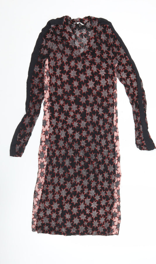 Sandwich Women’s Black XS Star Print Sheath Long Sleeve Dress