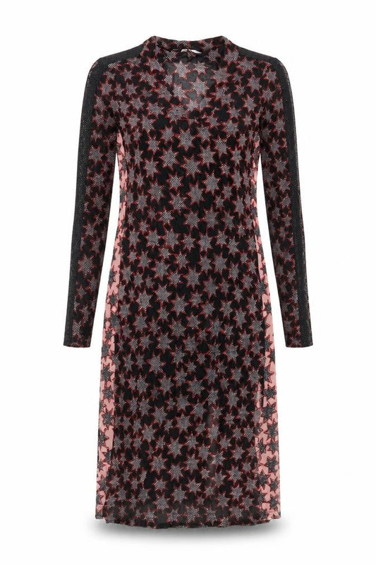 Sandwich Women’s Black XS Star Print Sheath Long Sleeve Dress