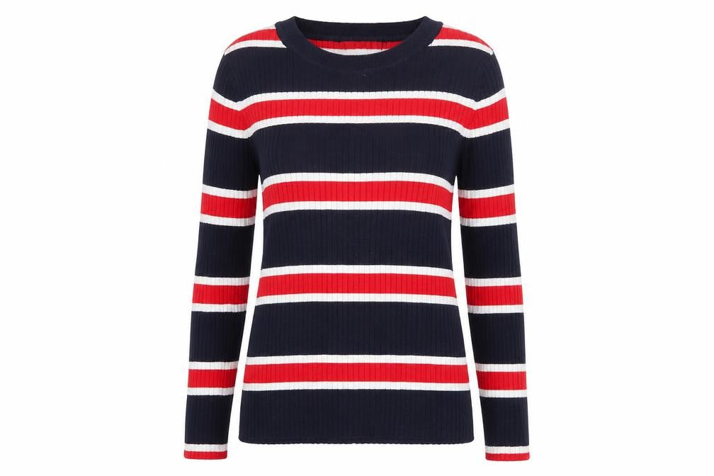 H&M Divided Womens Striped Knit Long Sleeve Top Size S Multicoloured