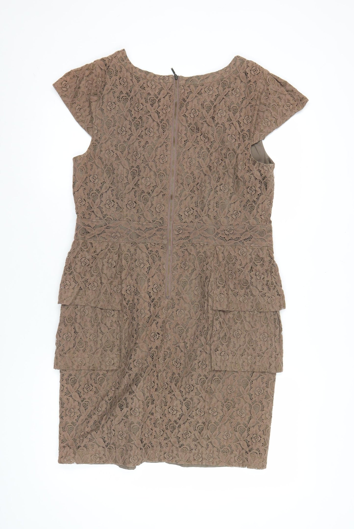 Marks and Spencer Women’s Brown Lace Sheath Dress Size 14