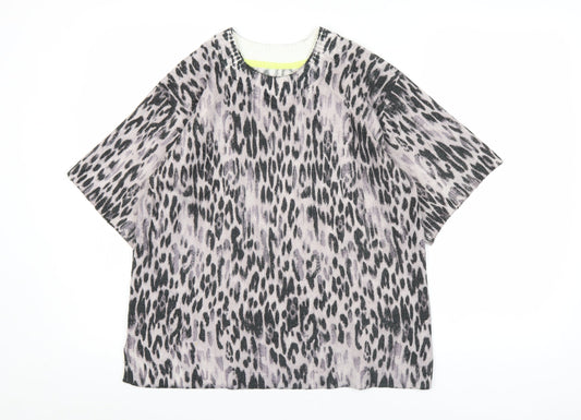 River Island Women’s Grey Animal Print Knit Pullover Jumper XS